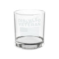 Disabled Veteran Engraved Whiskey Glass – 10.5 oz American Flag Rocks Glass